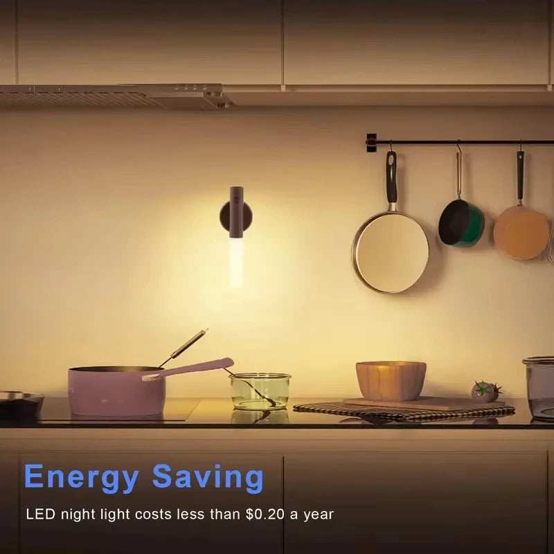 Night Light Motion Sensor Night Lights Rechargeable Wall Sconces Magnetic Wall Lights Wooden Wall Lighting for Bedroom Stair