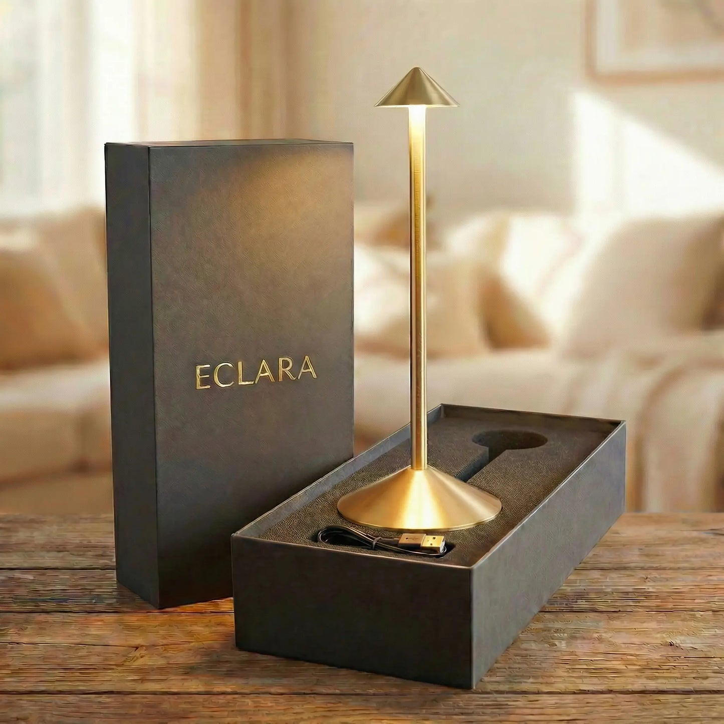 Unboxing lámpara de mesa inalámbrica Eclara Pino caja regalo premium