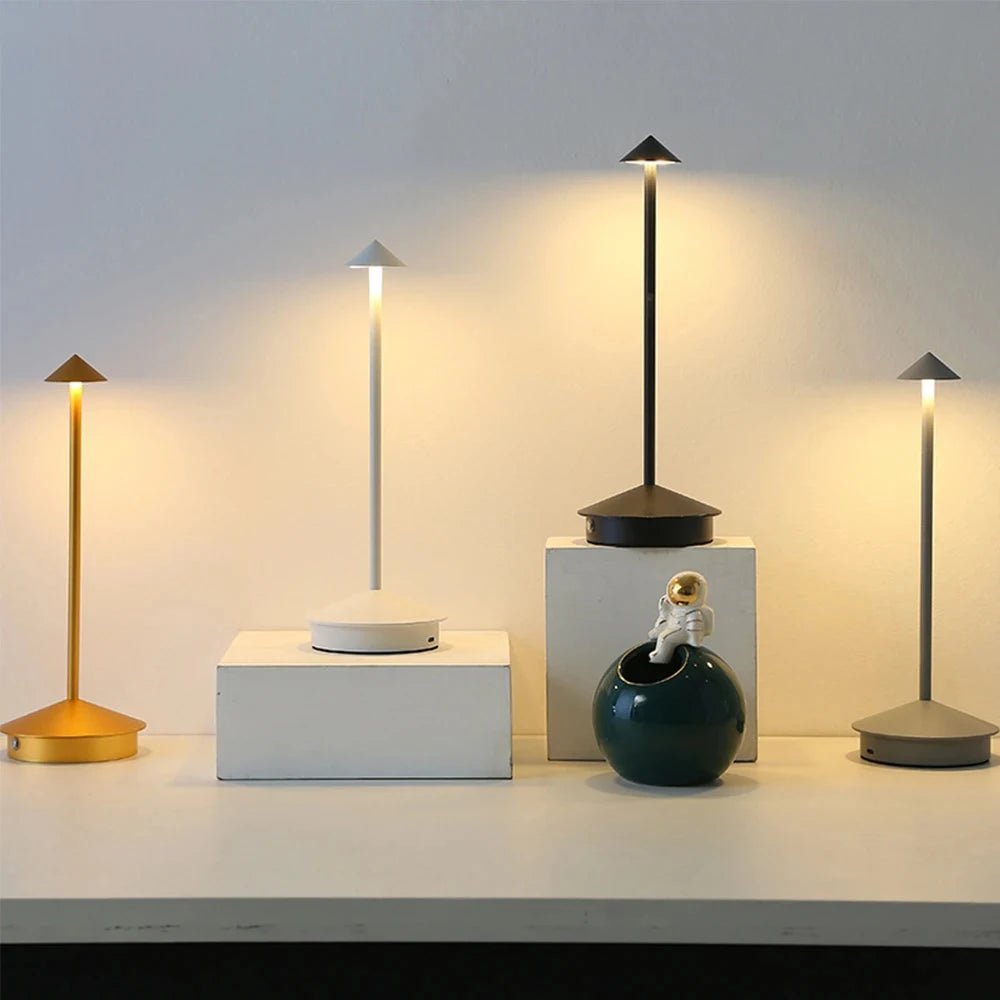 Rechargeable Table LED Lamp Touch Sensor Night Desk Lamp for Restaurant Hotel Bar Bedroom 3 Color Temperatures Stepless Dimming - Eclara